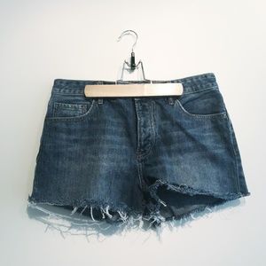 PacSun Mid Rise Distressed Denim Shorts